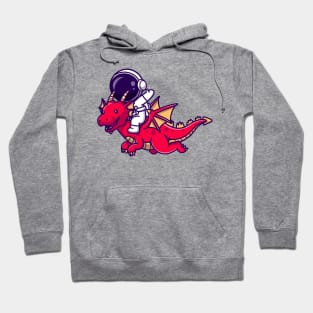 Astronaut Riding Dragon Cartoon Hoodie